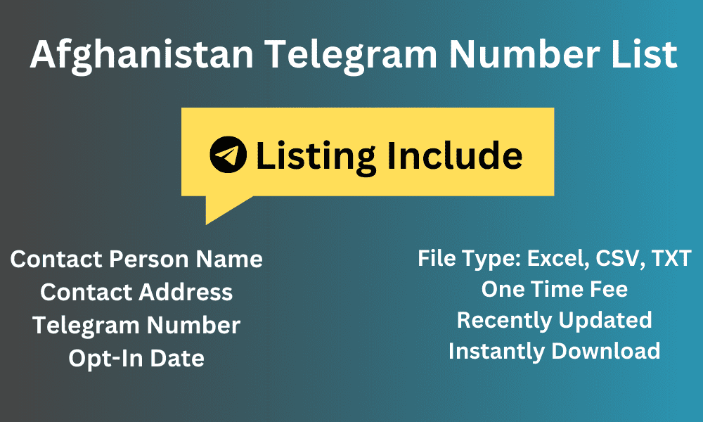 Afghanistan telegram number list