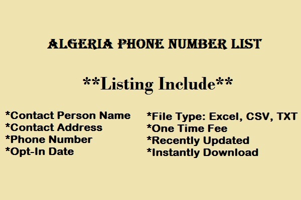 Algeria phone number list