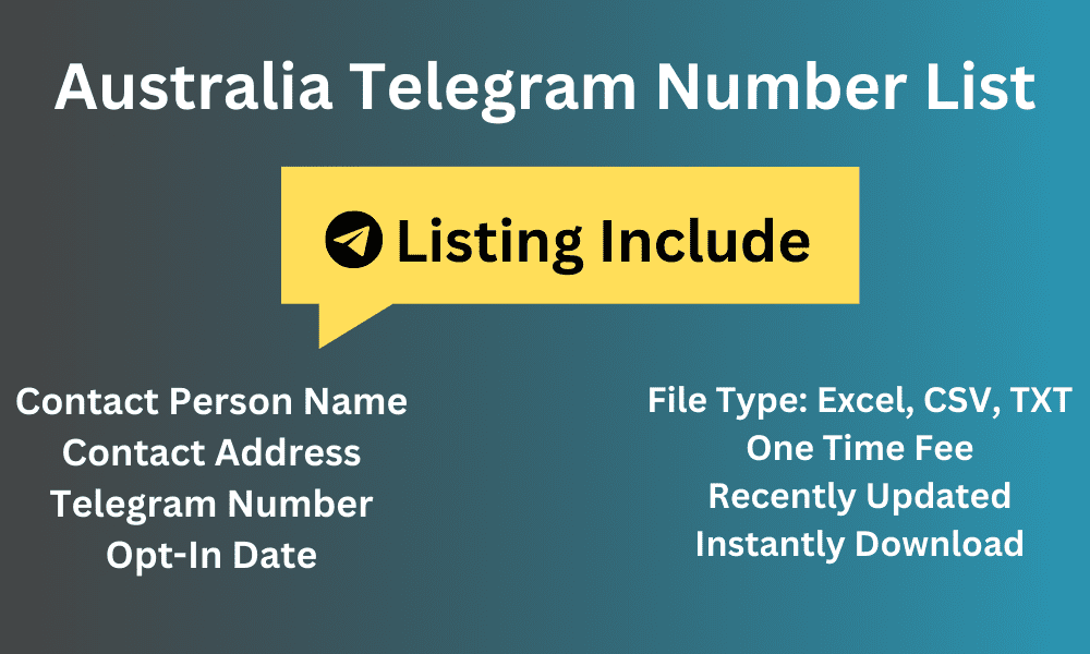 Australia telegram number list