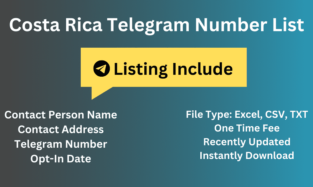 Costa Rica telegram number list