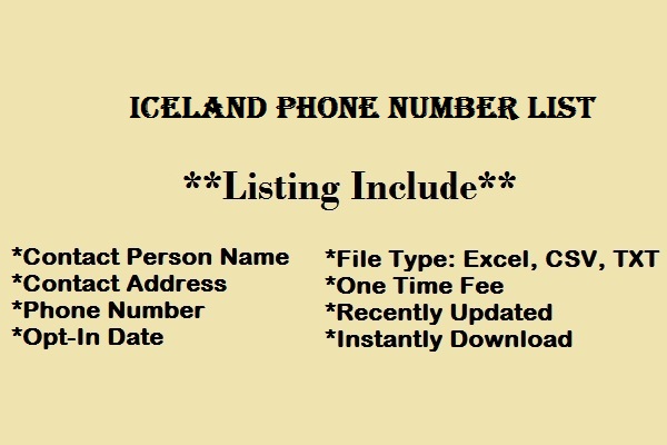 Iceland phone number list