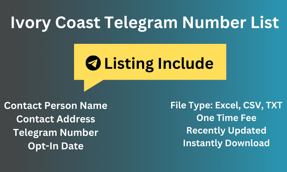 Ivory Coast telegram number list