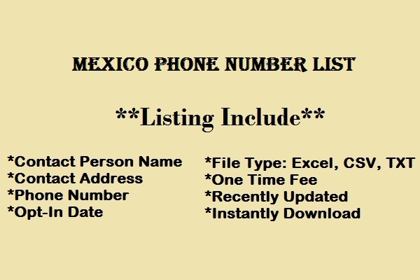 Mexico phone number list