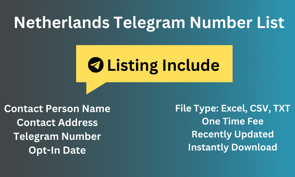 Netherlands telegram number list